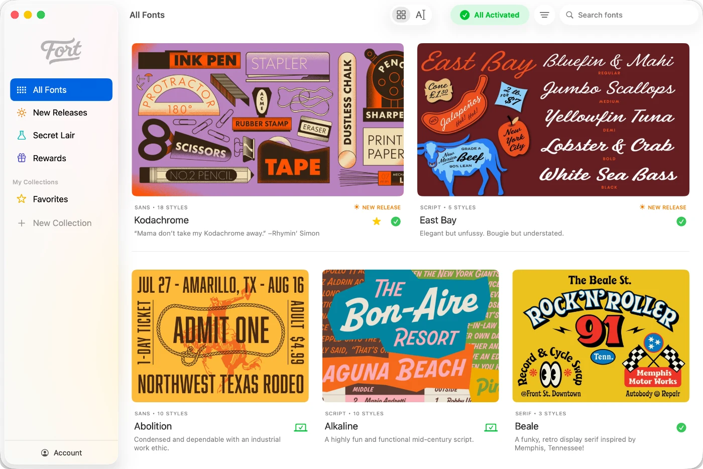 The Fort App’s font library