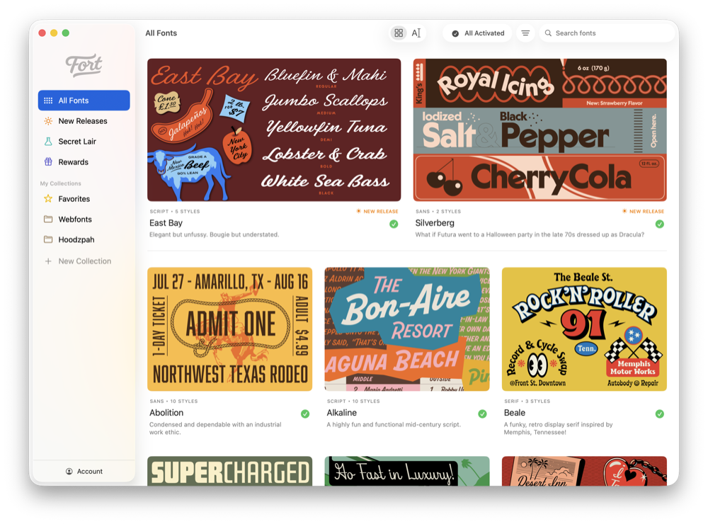 The Fort App font library